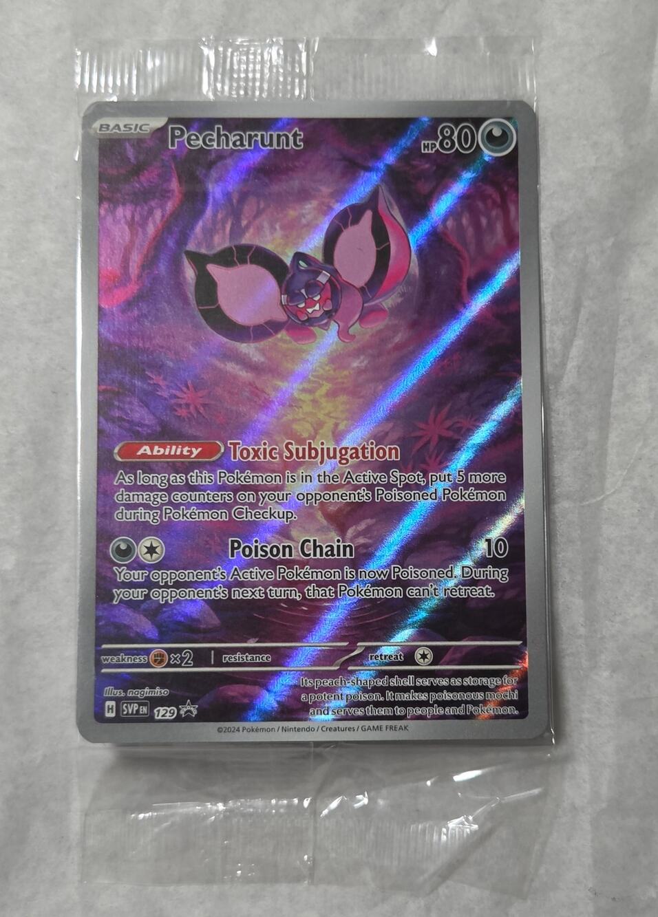 Pokemon Pecharunt Foil SVP-en-SV 129 Black Star Promo Card Factory Sealed 2024